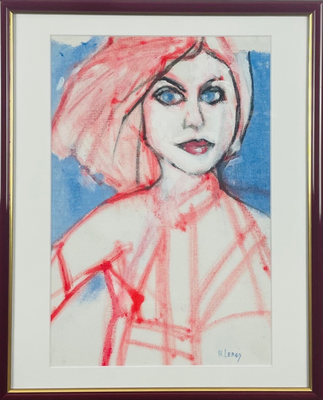 PORTRAIT D’UNE INCONNUE - LEROY René ( 1931 - ) - Pastel