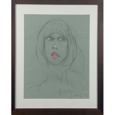 PORTRAIT D’UNE 'INCONNUE - LEROY René ( 1931 - ) - Pastel