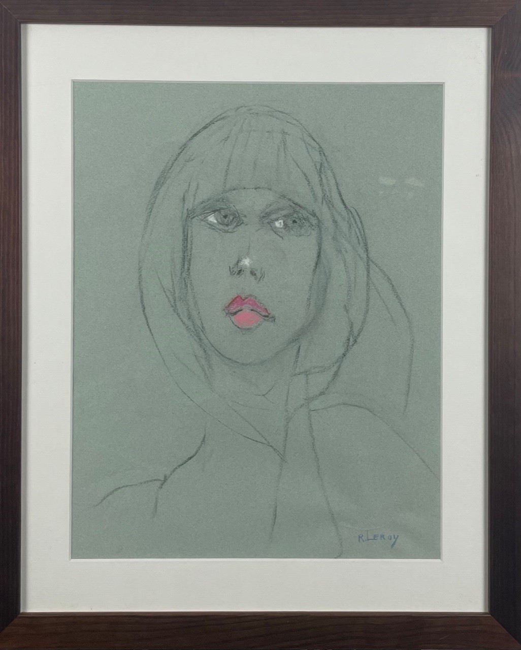 PORTRAIT D’UNE 'INCONNUE - LEROY René ( 1931 - ) - Pastel