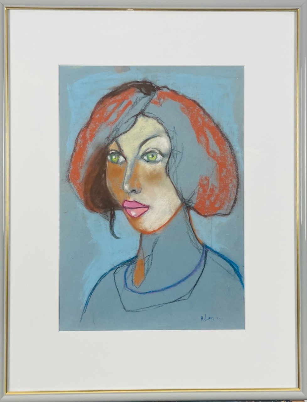 PORTRAIT D’UNE INCONNUE - LEROY René ( 1931 - ) - Pastel