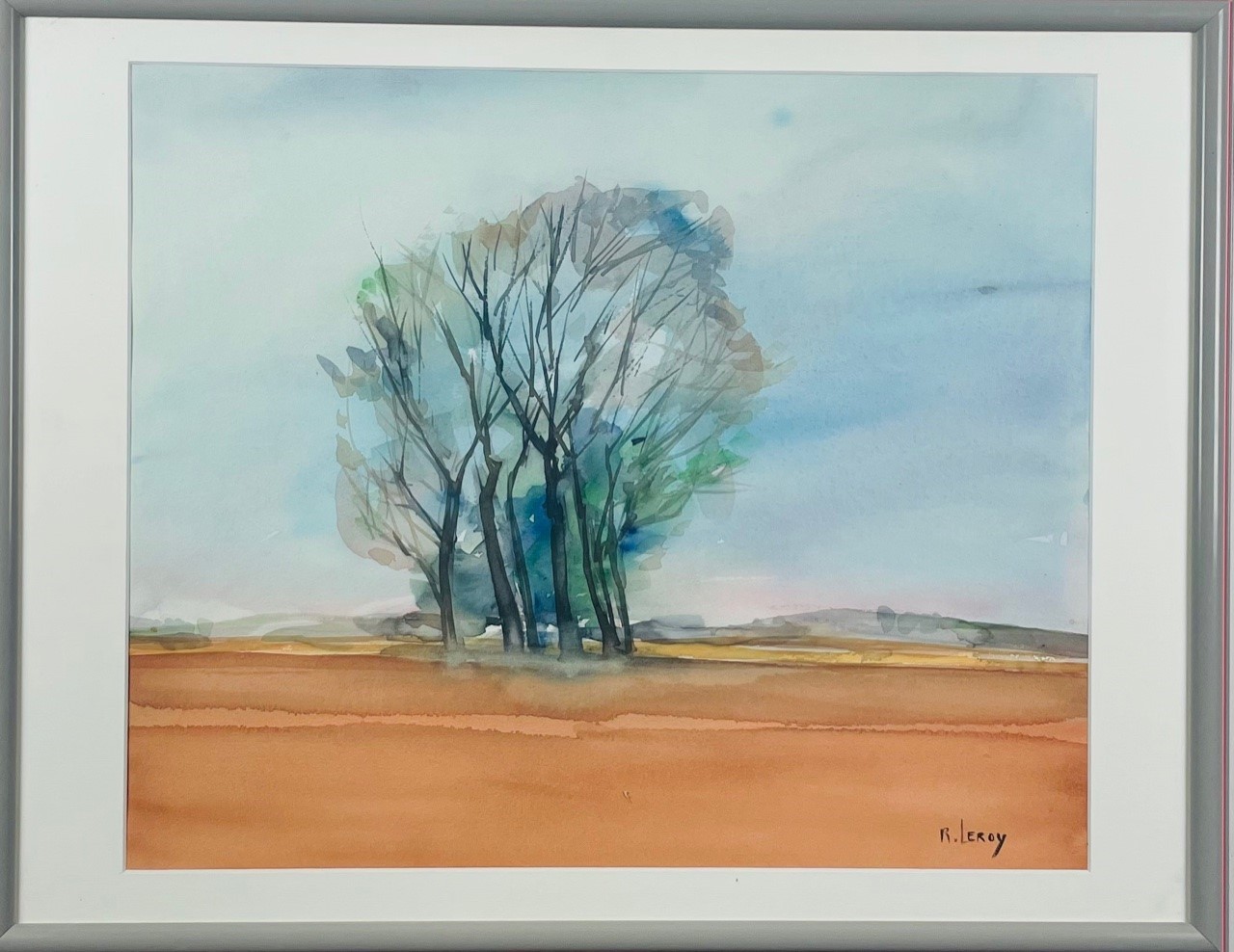 LE BOSQUET D’ARBRES - LEROY René ( 1931 - ) - Aquarelle