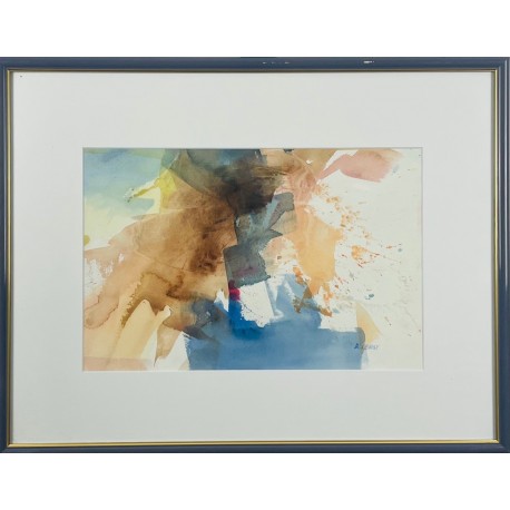 COMPOSITION - LEROY René ( 1931 - ) - Aquarelle