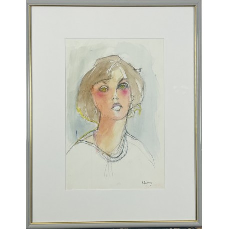 PORTRAIT D’UNE INCONNUE - LEROY René ( 1931 - ) - Dessin