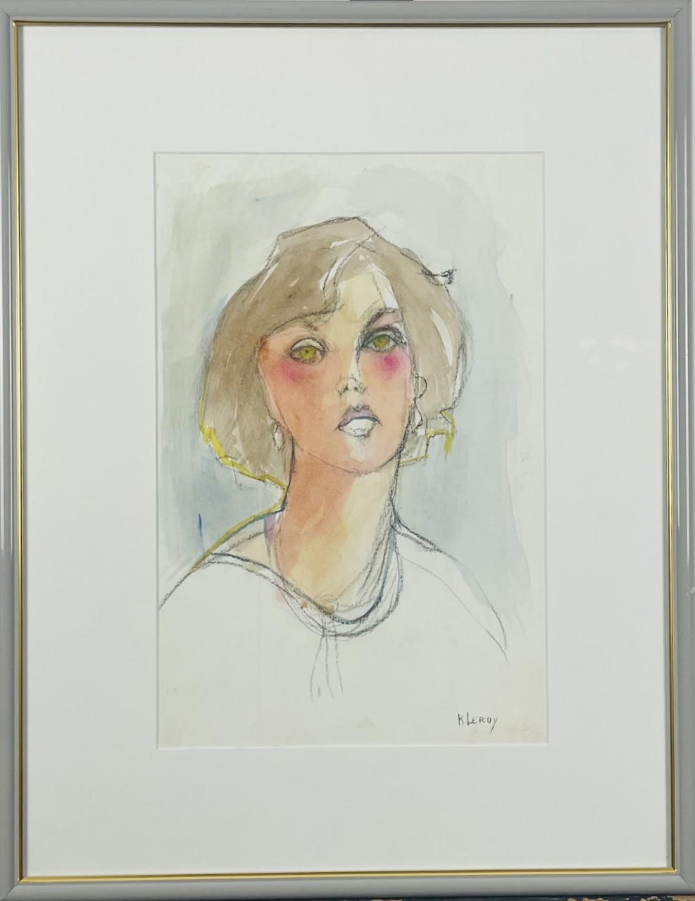 PORTRAIT D’UNE INCONNUE - LEROY René ( 1931 - ) - Dessin