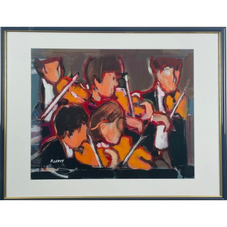 LES VIOLONISTES (LARGHETTO) - LEROY René ( 1931 - ) - Pastel