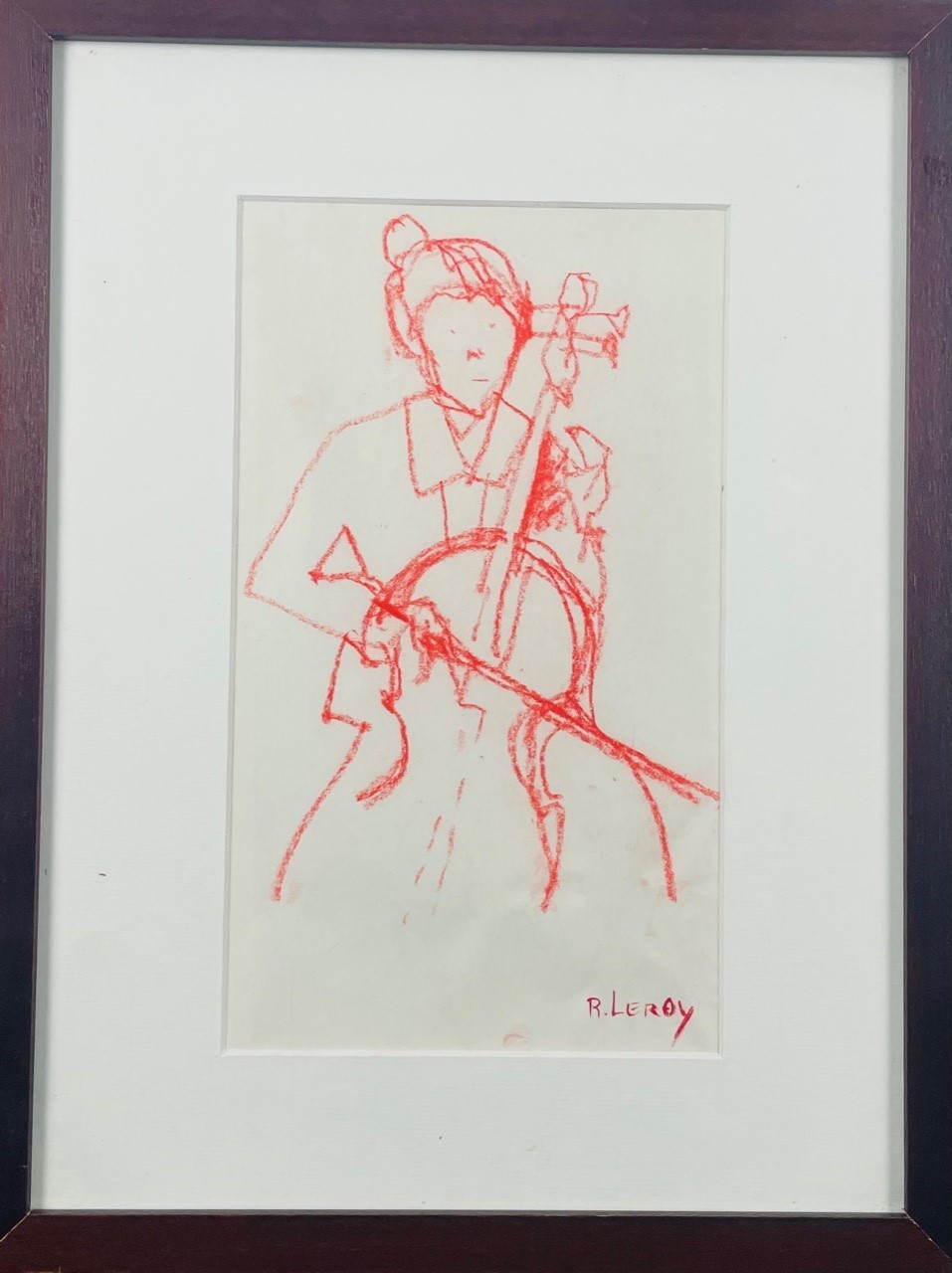 JEUNE VIOLONCELLISTE - LEROY René ( 1931 - ) - Dessin