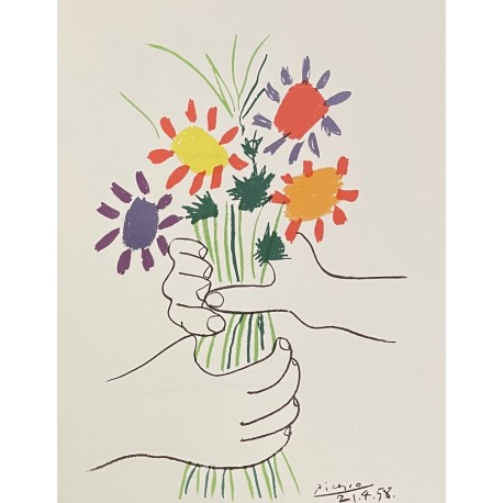 BOUQUET DE FLEURS - PICASSO Pablo (d'aprés) (1881 - 1973) - Lithographie