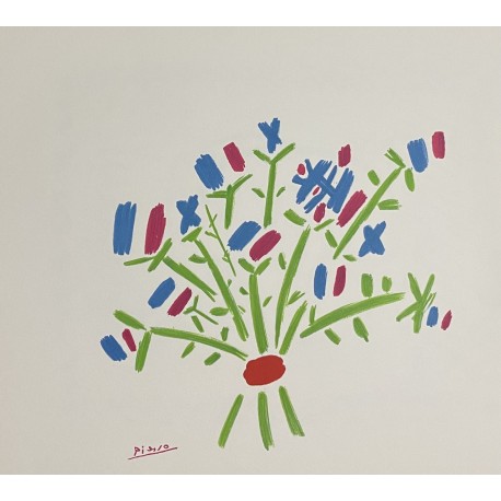 BOUQUET FLEURS DES CHAMPS - PICASSO Pablo (d'aprés) (1881 - 1973) - Lithographie