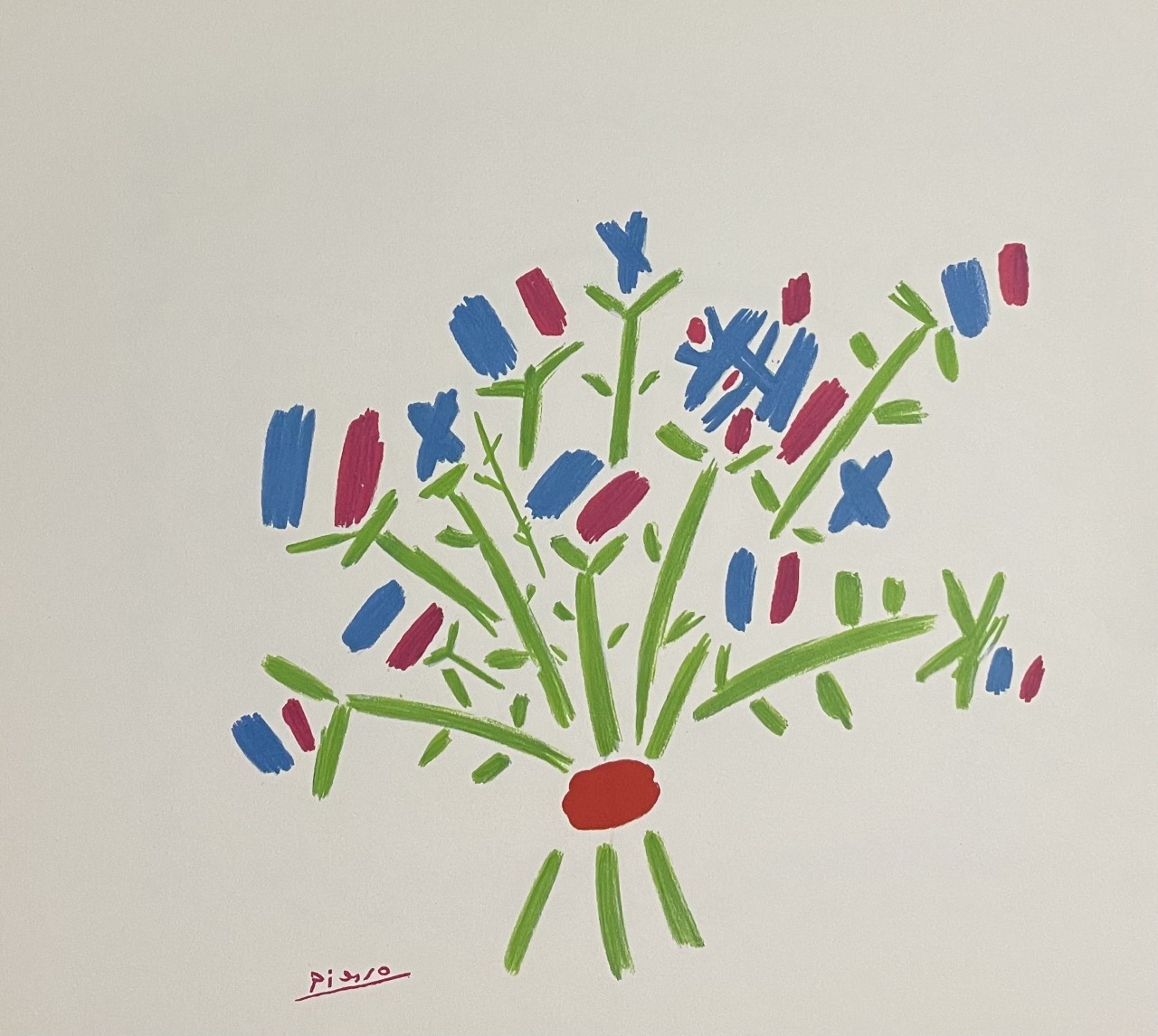 BOUQUET FLEURS DES CHAMPS - PICASSO Pablo (d'aprés) (1881 - 1973) - Lithographie