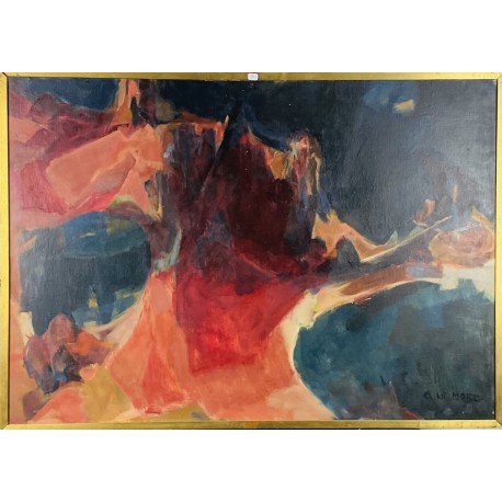 LES ROCHERS - LE MORE Arlette (1930- ) - Huile sur toile