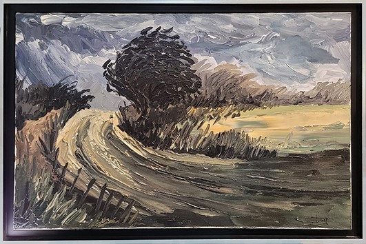 ROUTE DE COLLINE - FREY Jean-Pierre (1955-) - Huile sur toile