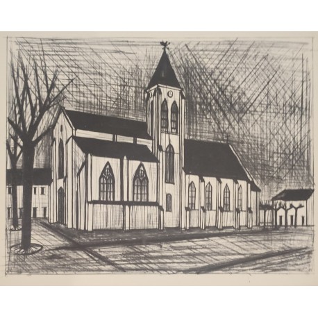 L’ÉGLISE DE SAINT GERMAIN - BUFFET Bernard (d’après ) (1928 - 1999) - Lithographie