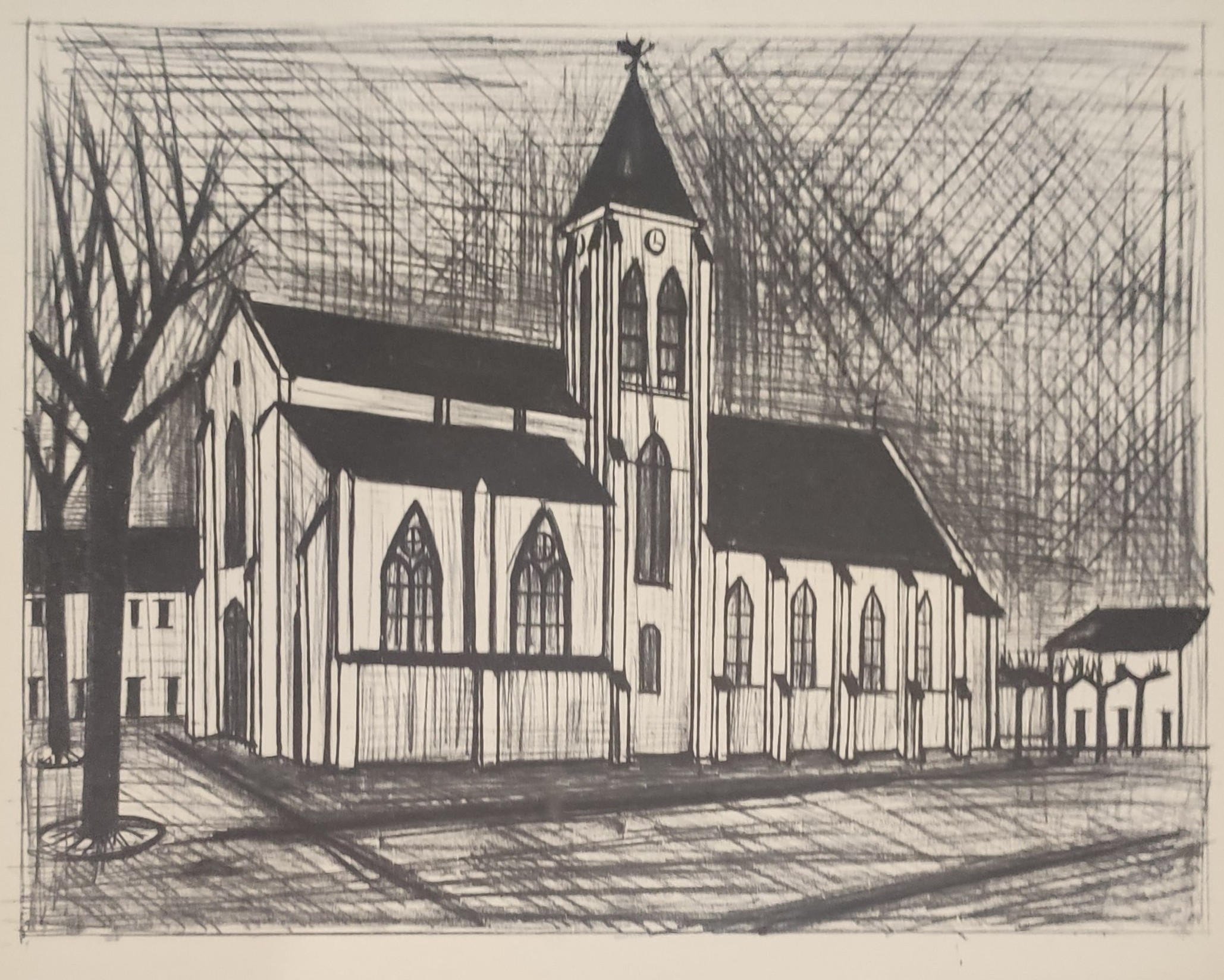 L’ÉGLISE DE SAINT GERMAIN - BUFFET Bernard (d’après ) (1928 - 1999) - Lithographie