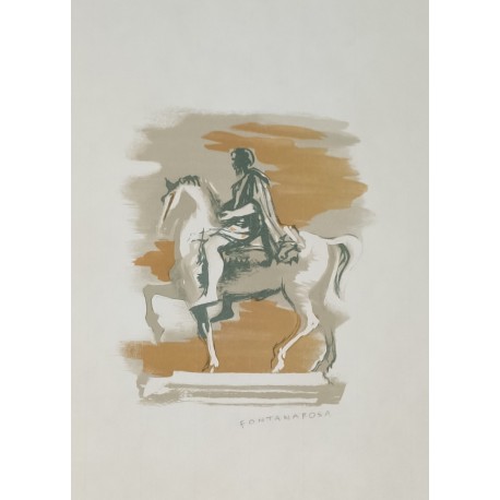 STATUE EQUESTRE - FONTANAROSA Lucien-Joseph (1912 - 1975) - Gravure