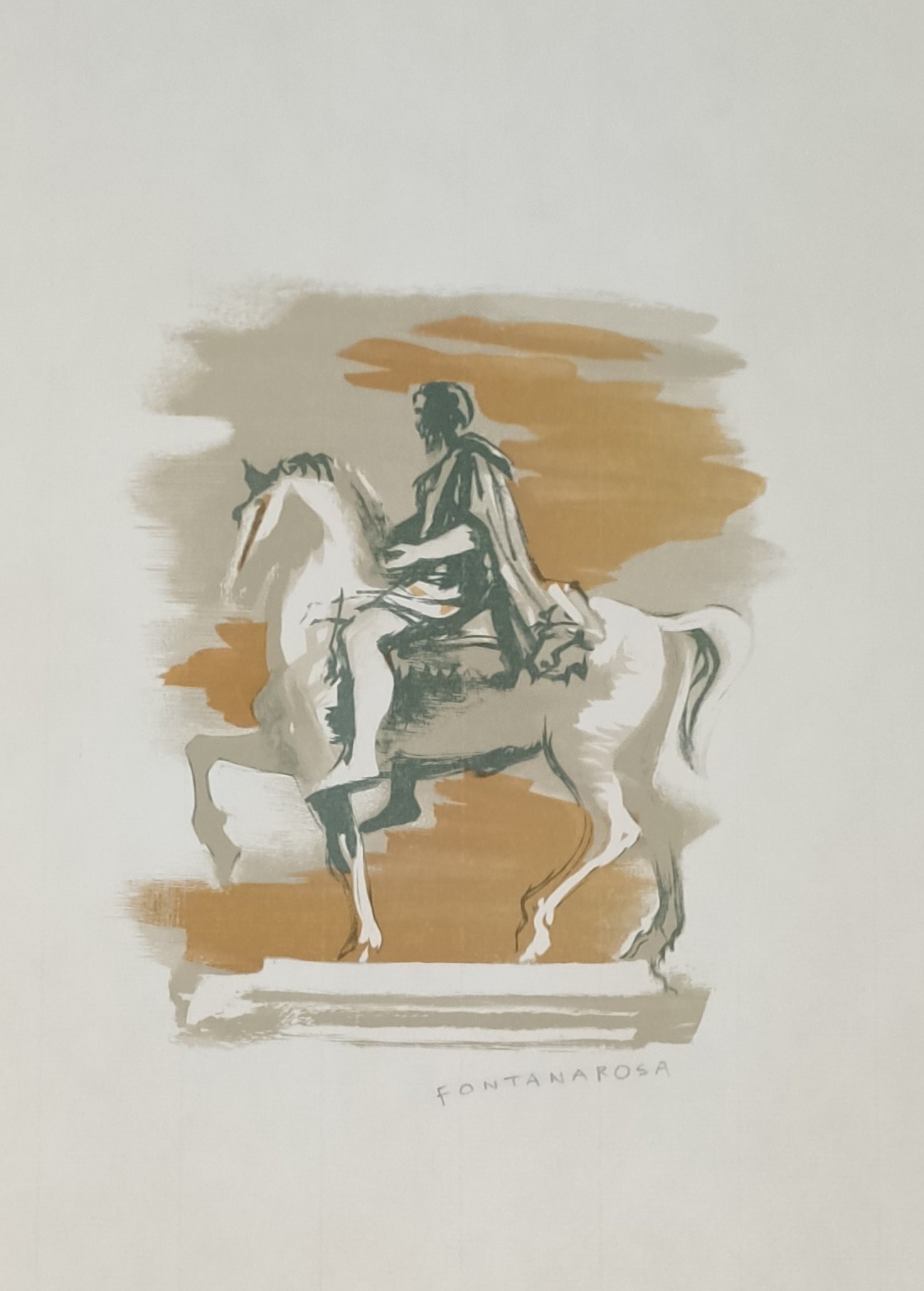 STATUE EQUESTRE - FONTANAROSA Lucien-Joseph (1912 - 1975) - Gravure