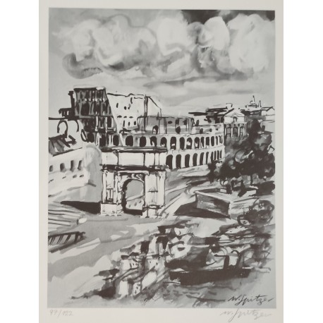 LES RUINES - SPITZER Walter (1927 - ) - Lithographie