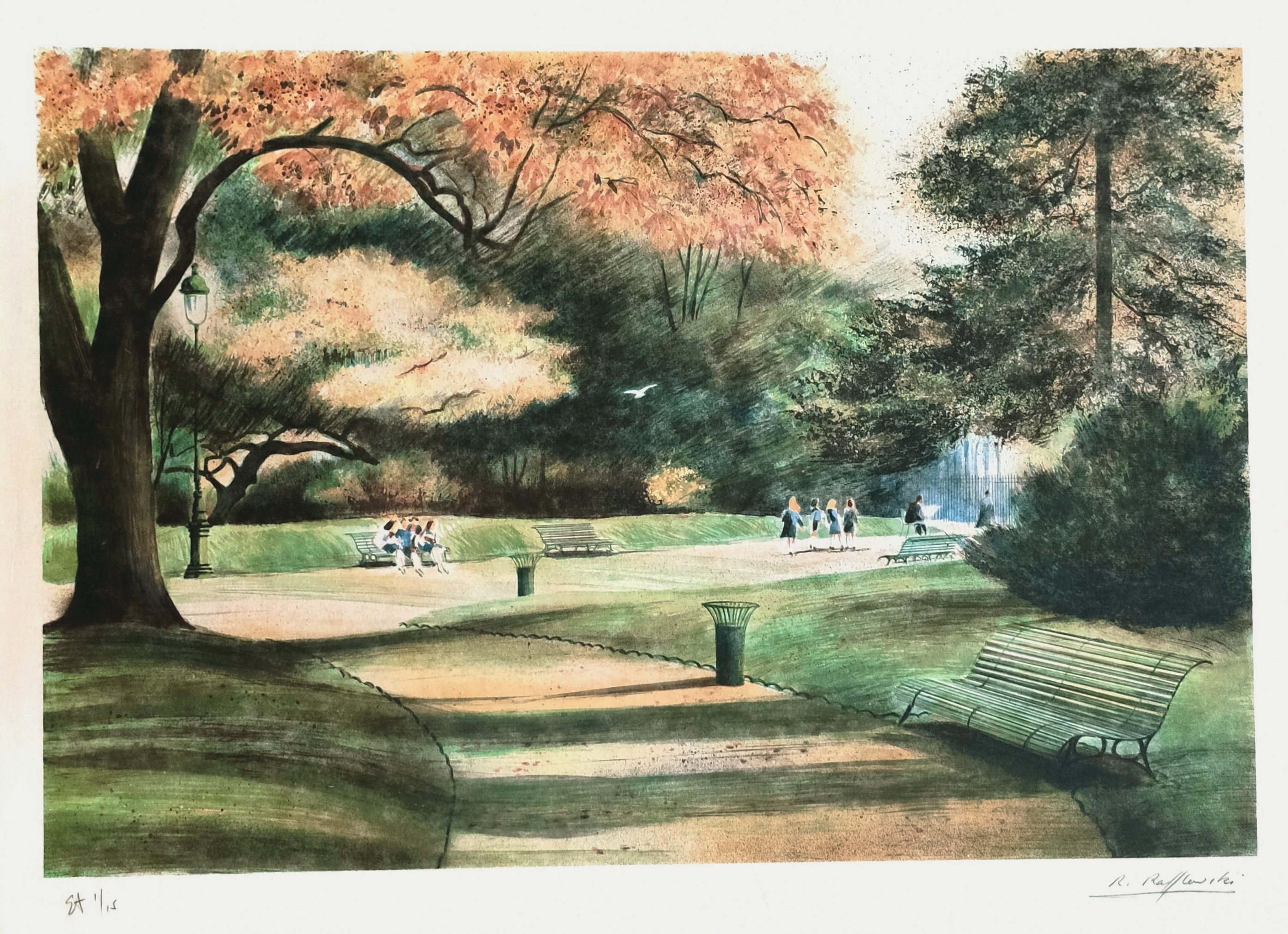 AU PARC - RAFFLEWSKI Rolf (1943 - ) - Lithographie