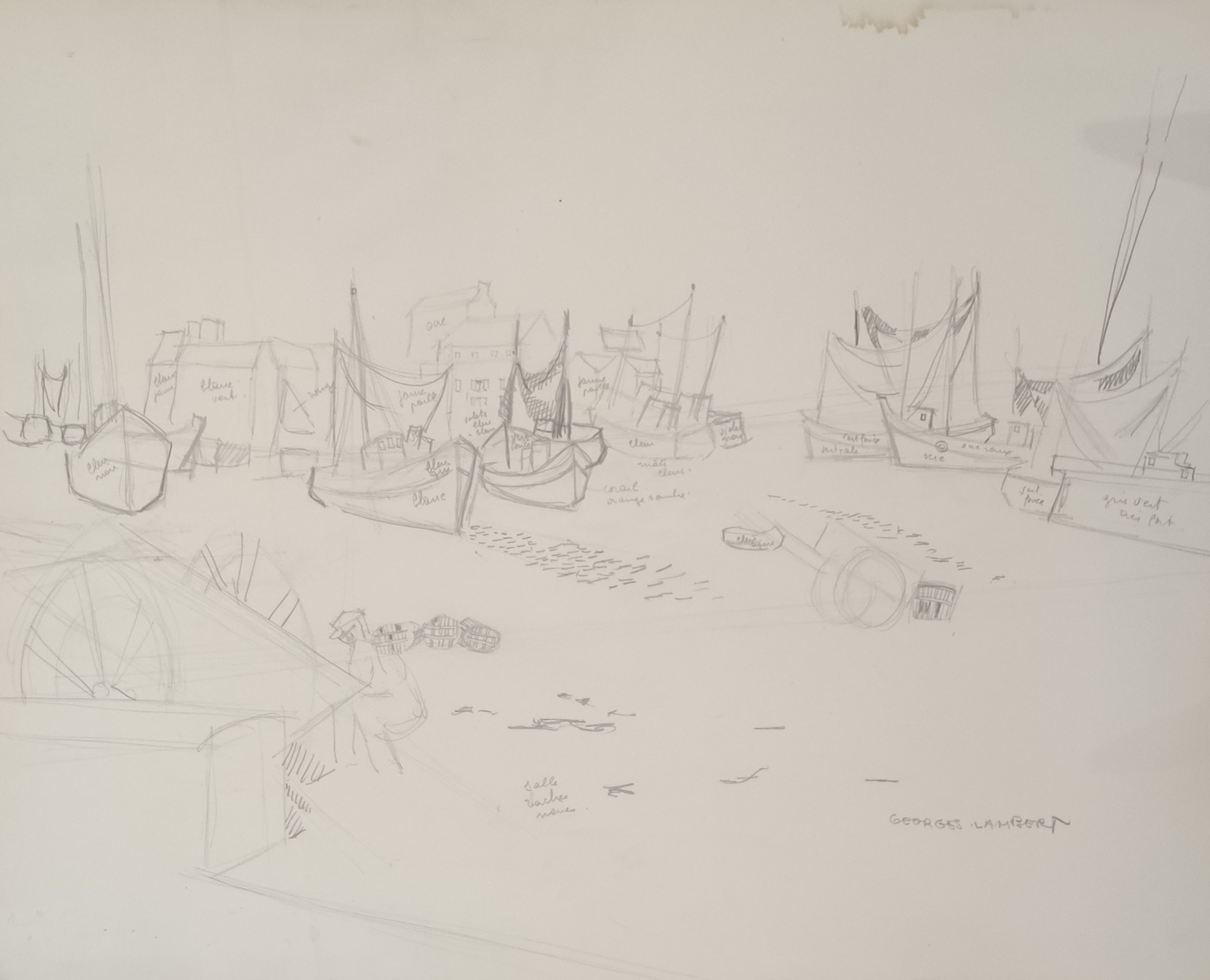 MARÉE BASSE - LAMBERT Georges (1919 - 1998) - Dessin