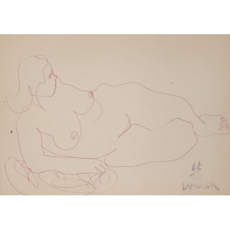 NU ALLONGE - LAM DONG (1920 - 1987) - Dessin