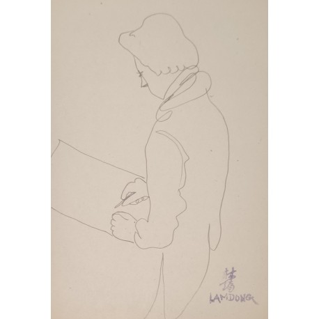 L’ARTISTE AU TRAVAIL - LAM DONG (1920 - 1987) - Dessin