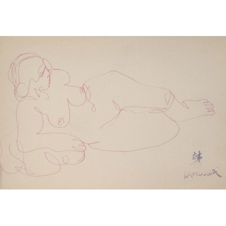 NU ALLONGE - LAM DONG (1920 - 1987) - Dessin