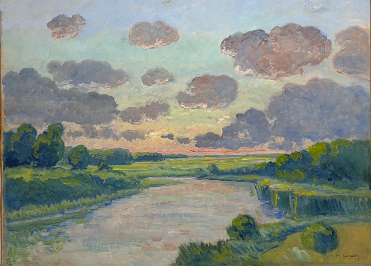 COUCHER DU SOLEIL - PERADON Pierre-Edmond (1893 - 1981) - Huile sur panneau