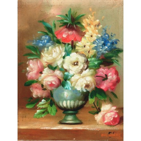 BOUQUET DE FLEURS - ECOLE MODERNE (XXème siècle) - Huile sur toile