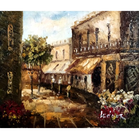 RUELLE FLEURIE - LEDOUX Fernand (XX ème siècle) - Huile sur toile