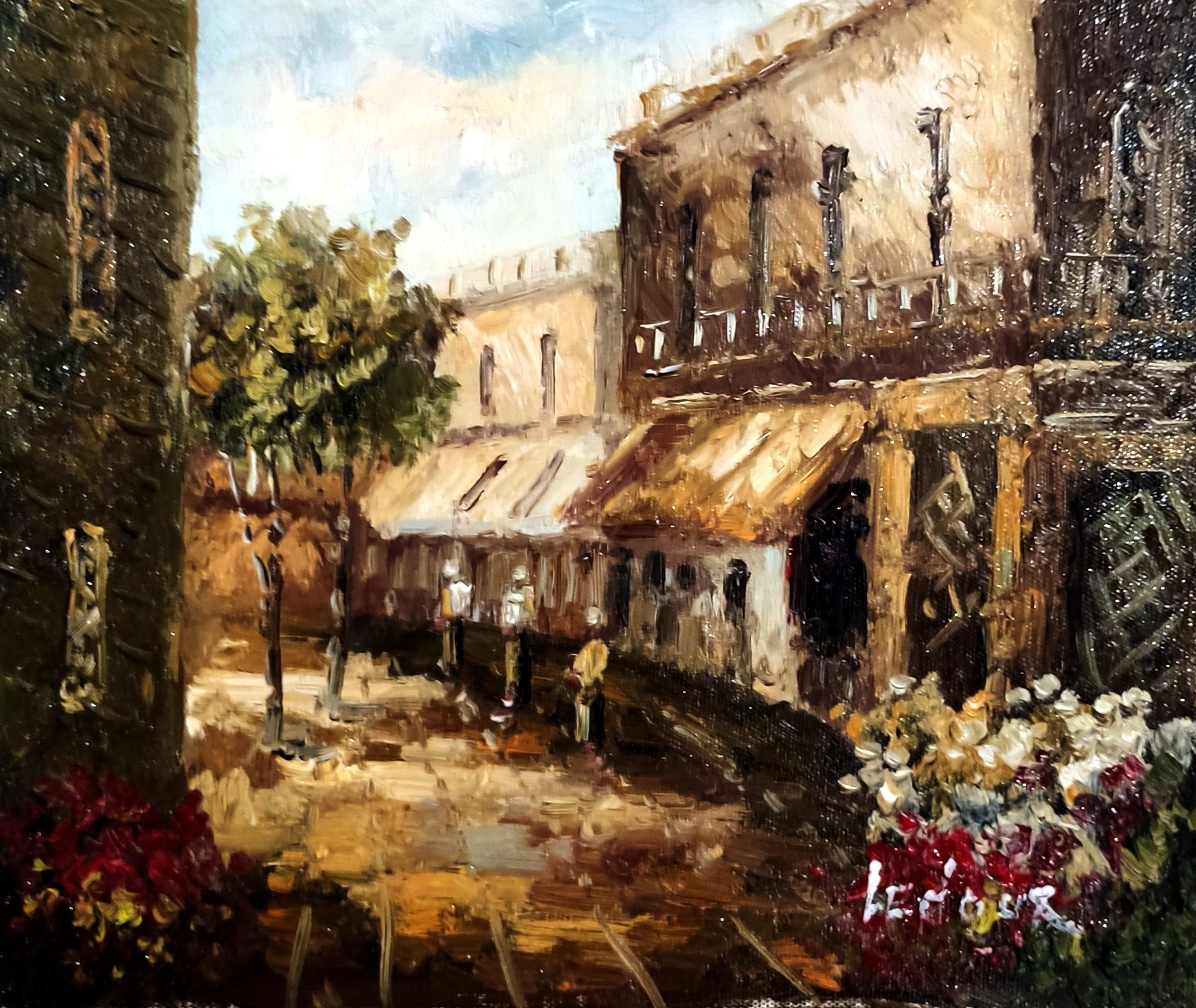 RUELLE FLEURIE - LEDOUX Fernand (XX ème siècle) - Huile sur toile