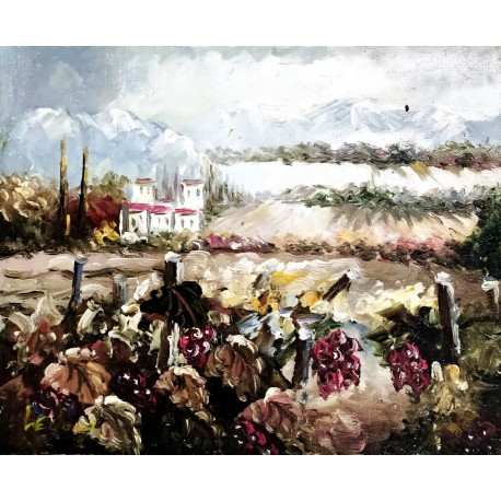 LE VIGNOBLE - ECOLE MODERNE (XXème siècle) - Huile sur toile