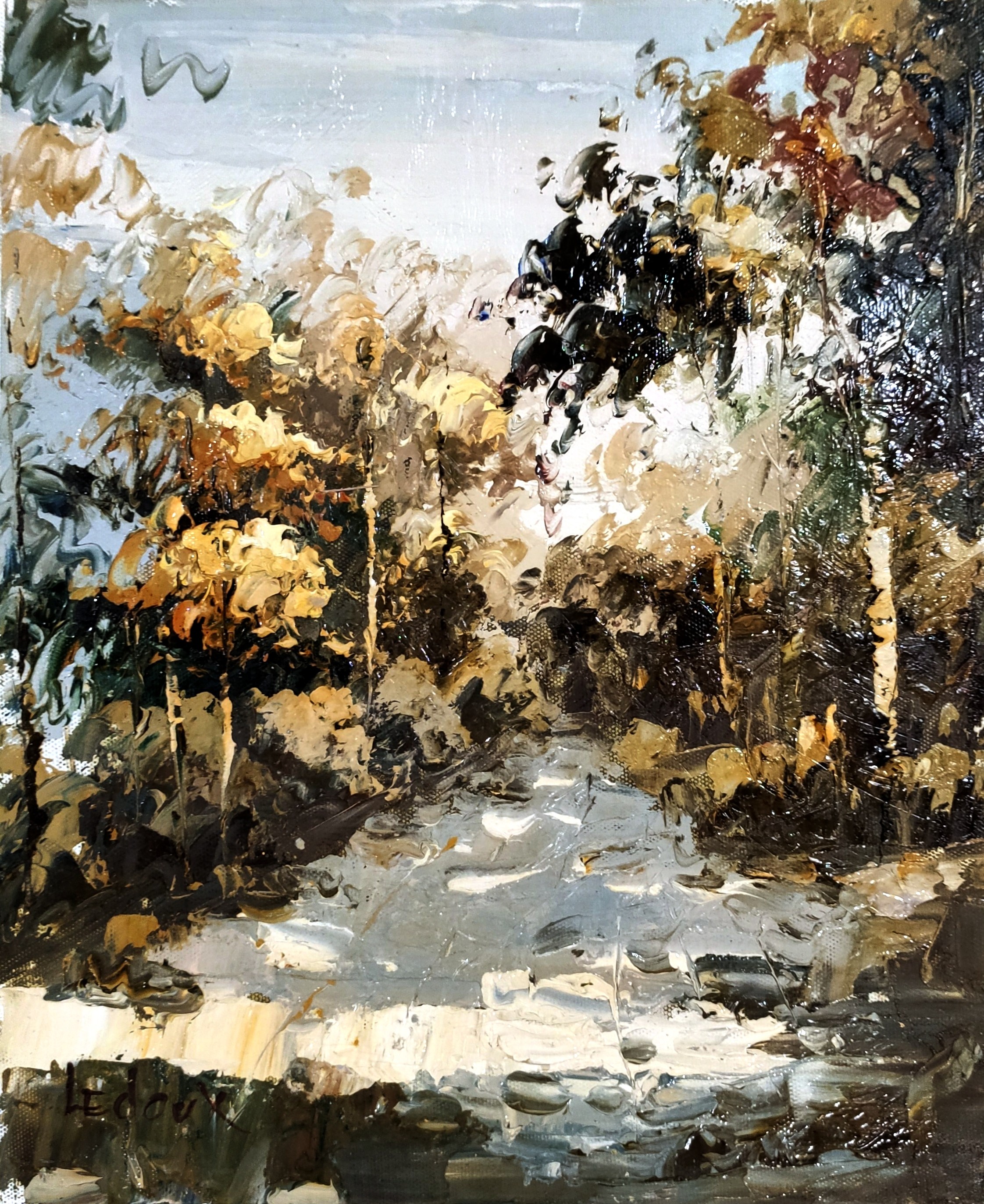 PAYSAGE - LEDOUX Fernand (XX ème siècle) - Huile sur toile