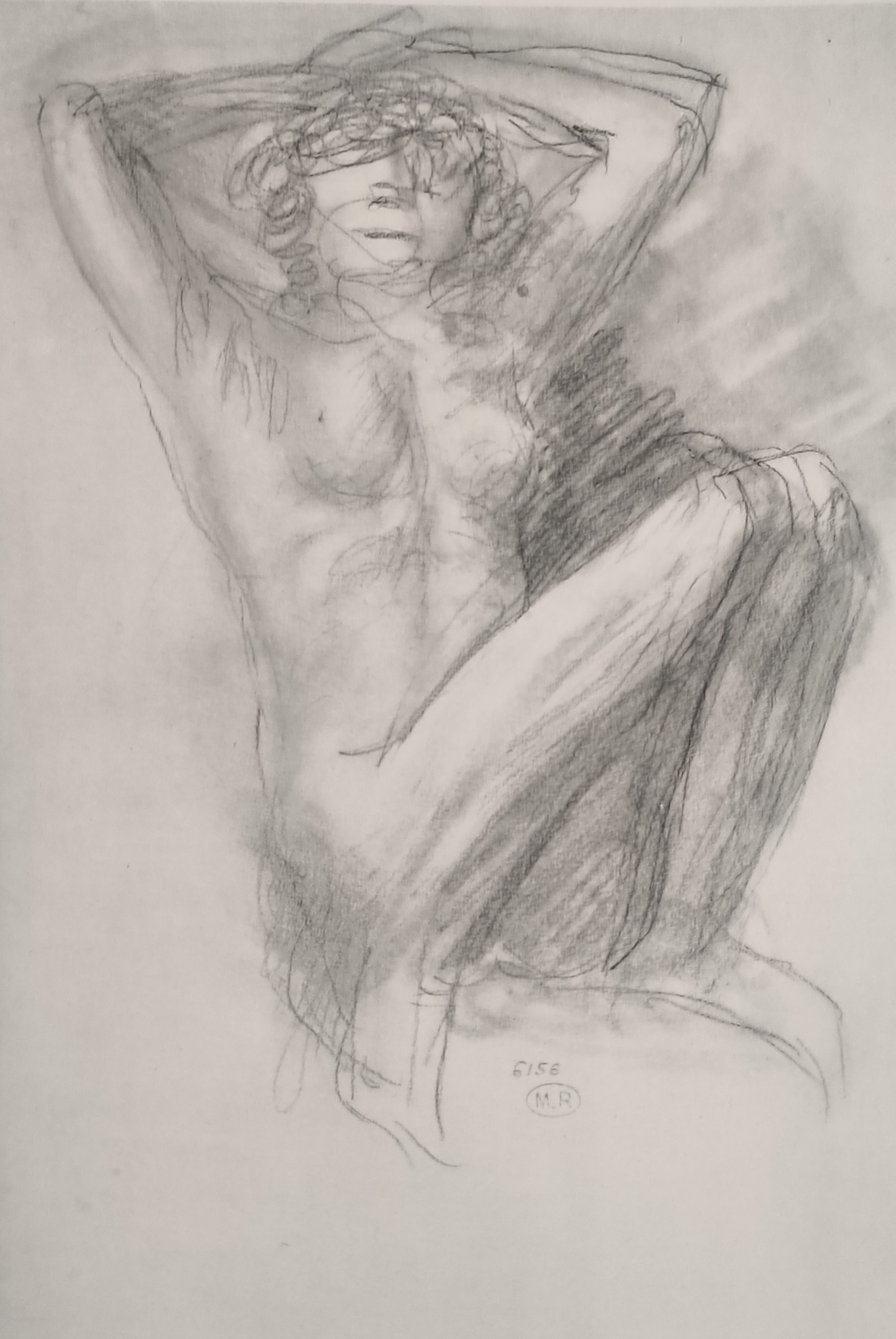 NU BRAS LEVES - RODIN Auguste (d'après) (1840 - 1917) - Héliogravure