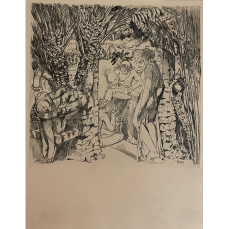 LA TENTATION DE SAINT ANTOINE - HERTENBERGER Fernand (1882 - 1970) - Gravure