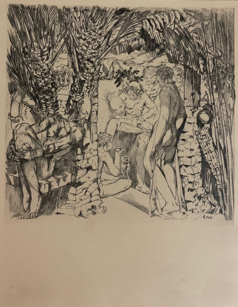 LA TENTATION DE SAINT ANTOINE - HERTENBERGER Fernand (1882 - 1970) - Gravure