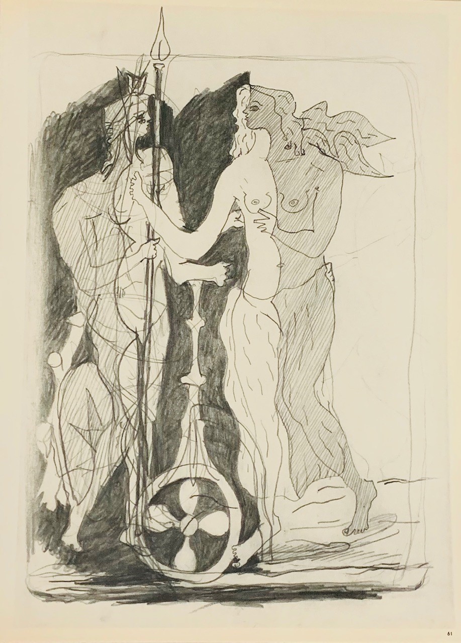 COUPLE A LA LANCE - BRAQUE Georges (D'après) (1882 - 1963) - Héliogravure