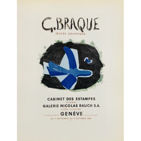 L'OISEAU BLEU - BRAQUE Georges (D'après) (1882 - 1963) - Lithographie