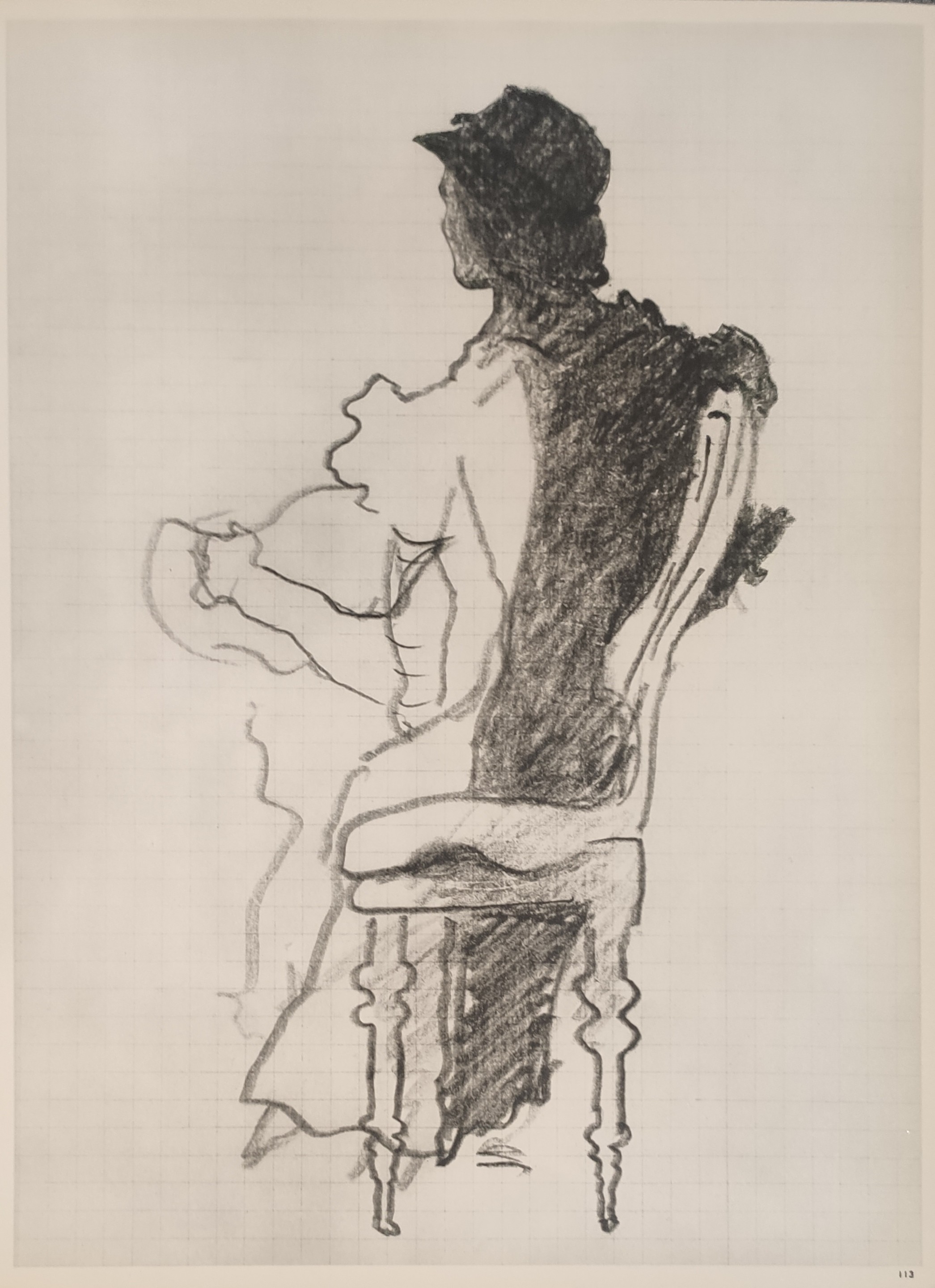 FEMME ASSISSE DE DOS - BRAQUE Georges (D'après) (1882 - 1963) - Héliogravure