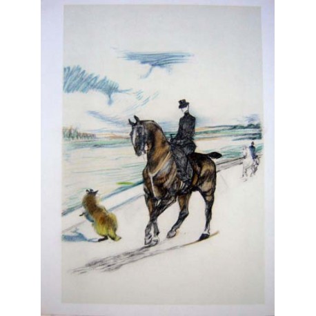 PROMENADE A CHEVAL -TOULOUSE-LAUTREC HENRI (D'APRÈS) DE (1864 - 1901) - Lithographie