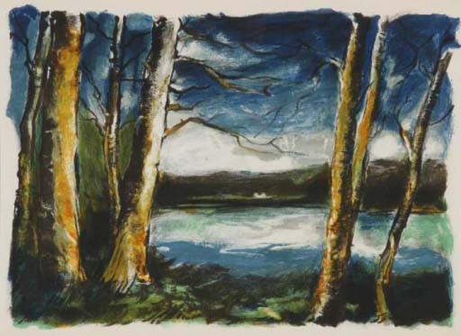 DANS LES BOIS - VLAMINCK Maurice De (1876-1958) - Pochoir