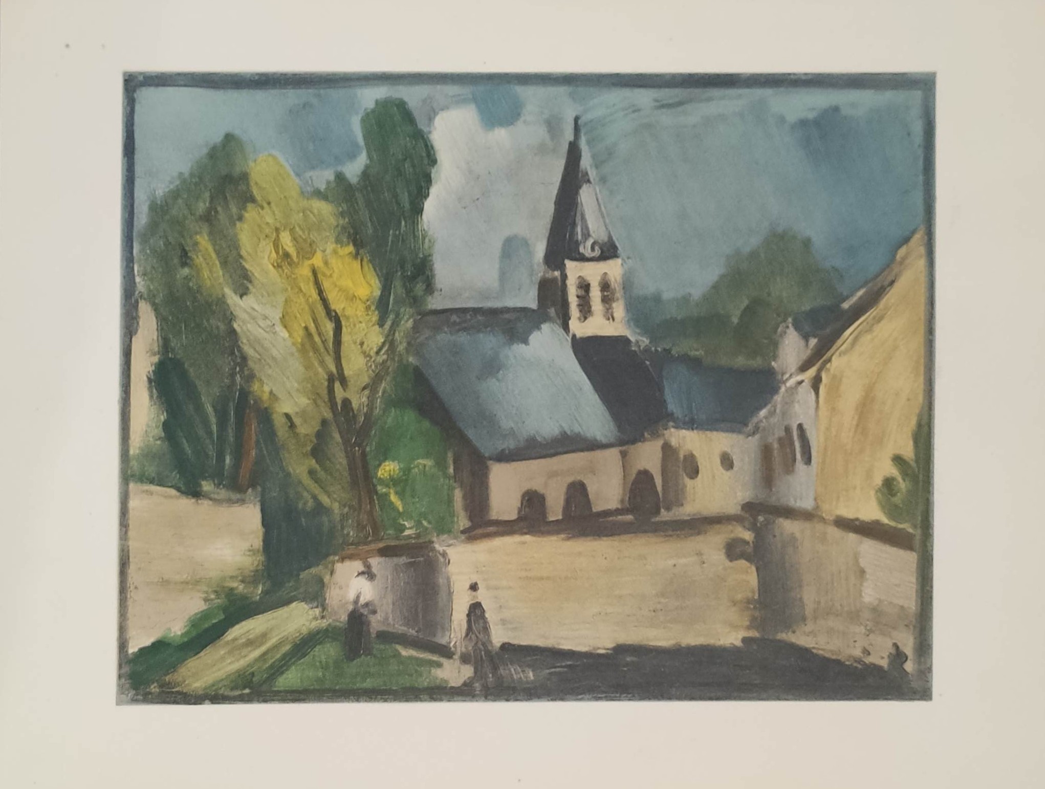 L EGLISE DE BOUGIVAL - VLAMINCK Maurice De (1876-1958) - Lithographie