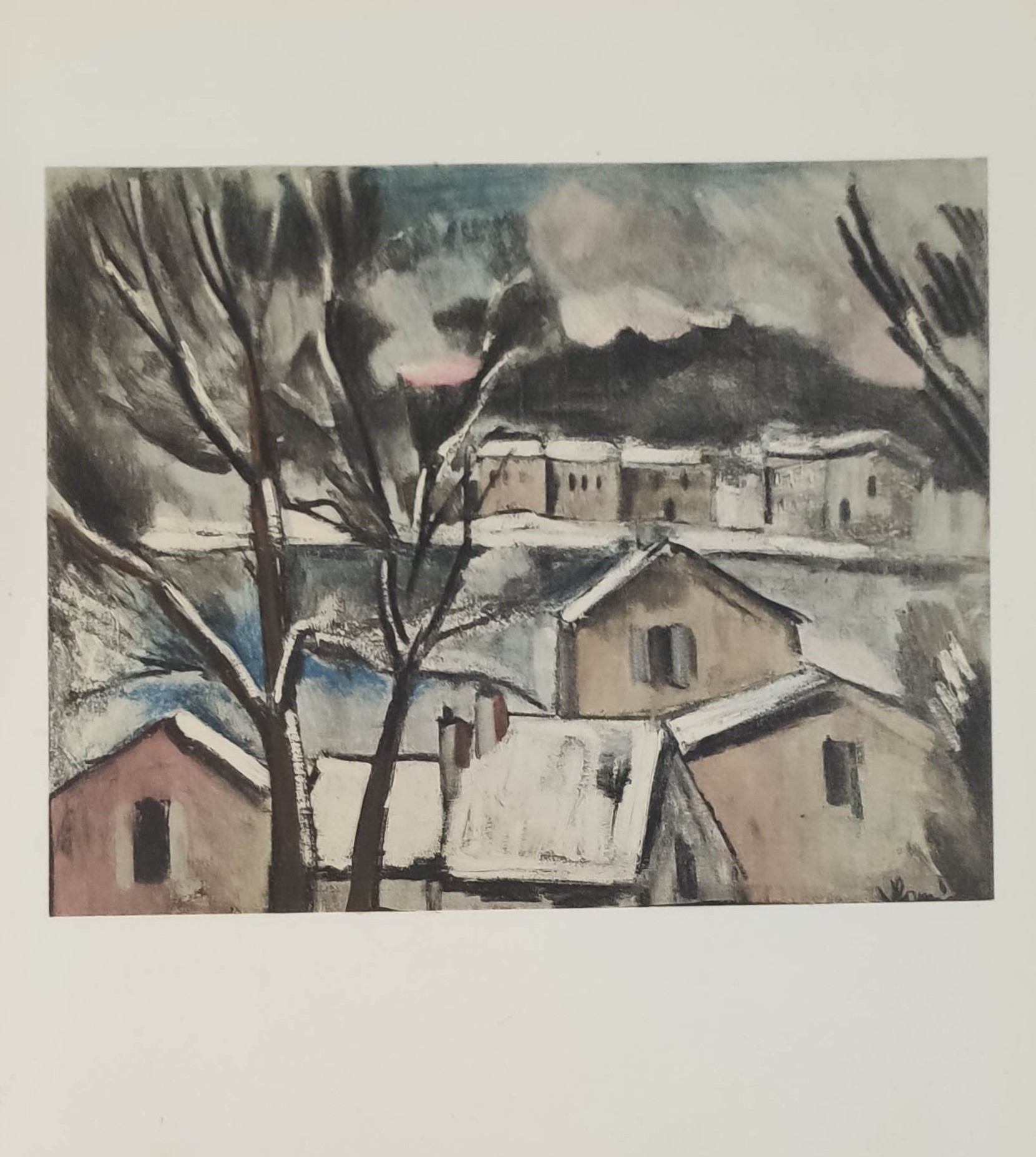 PAYSAGE D HIVER - VLAMINCK Maurice De (1876-1958) - Lithographie