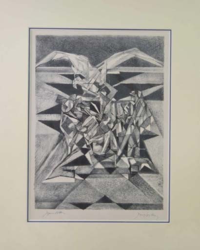 AIGLE CONTRE HOMMES - VILLON Jacques (1875-1963) - Lithographie