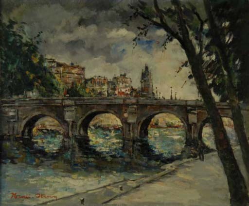 LE PONT NEUF ET LE QUAI CONTI - STENN Henri (1903 - 1993) - Huile sur toile