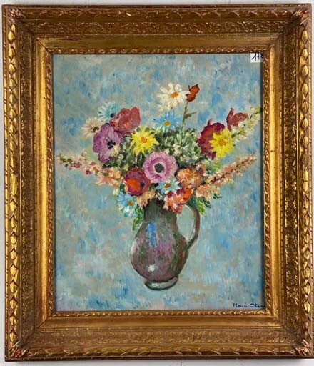 VASE DE FLEURS - STENN Henri (1903 - 1993) - Huile sur toile