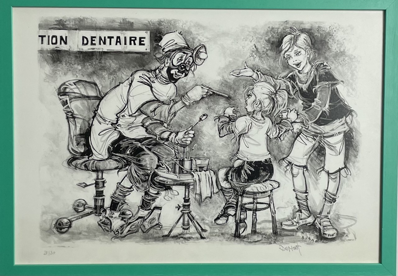 AU CABINET DENTAIRE - DUMONT Claude (1938 - ) - Granolithographie