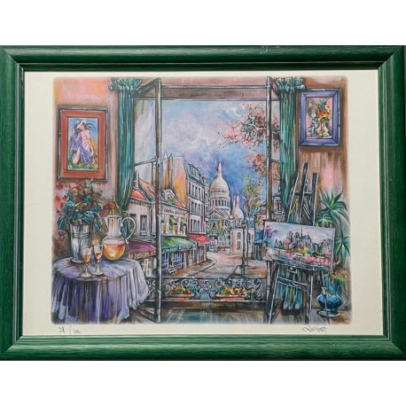 MON ATELIER A MONTMARTRE - DUMONT Claude (1938 - ) - Granolithographie