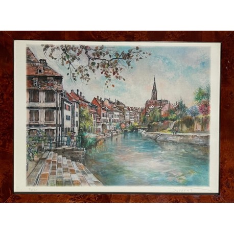 CANAL FLEURI ( STRASBOURG) - DUMONT Claude (1938 - ) - Granolithographie