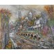 PARIS, MONTMARTE, LA RUE ST VINCENT DU PONT DU SACRE COEUR - DUMONT Claude (1938 - ) - Huile sur toile