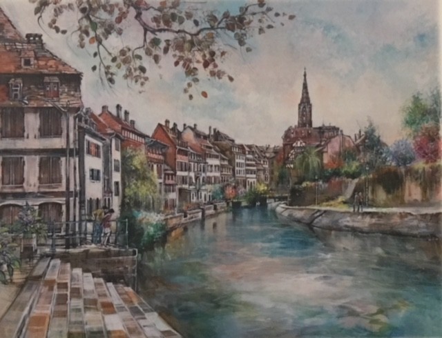 CANAL FLEURI (STRASBOURG) - DUMONT Claude (1938 - ) - Granolithographie