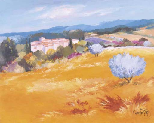 VILLAGE EN PROVENCE - POIRIER Ray (1938 - ) - Huile sur toile